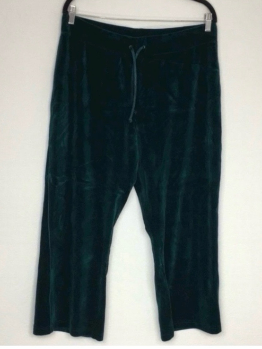 Style & Co. Sport Womens Emerald Velour Crop Sweatpant Size XL Casual Athleisure